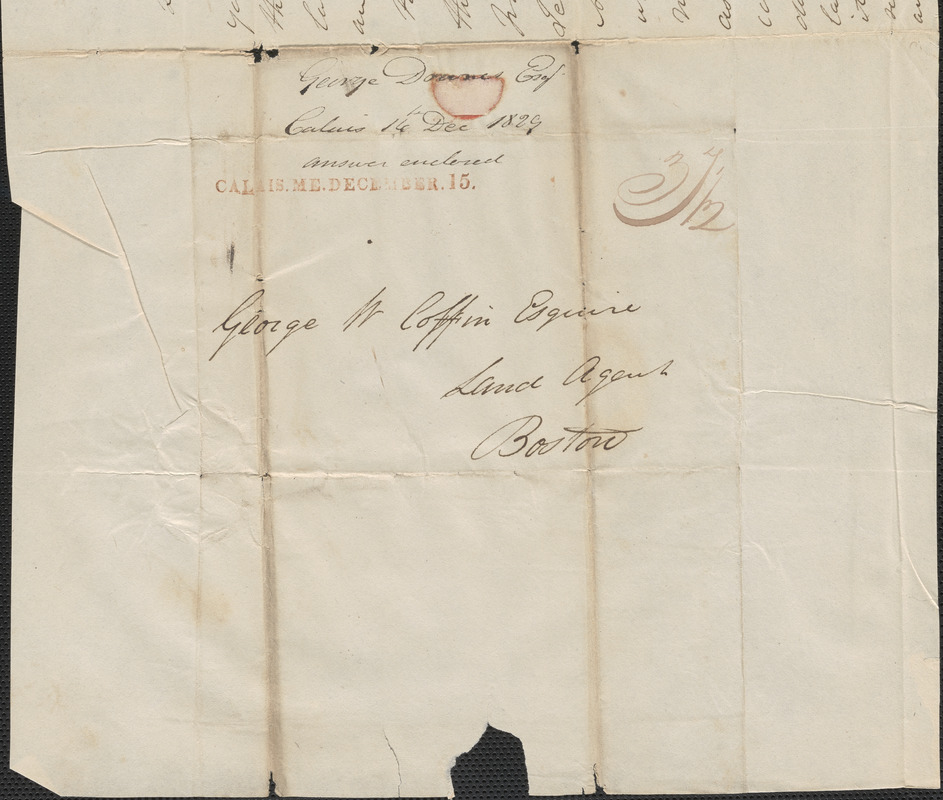 George Downes to George Coffin, 14 December 1829 - Digital Commonwealth