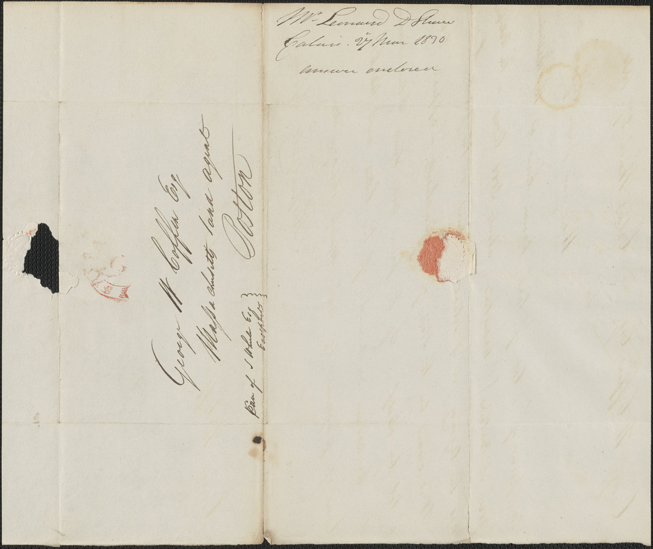 Leonard Shaw to George Coffin, 27 March 1830 - Digital Commonwealth