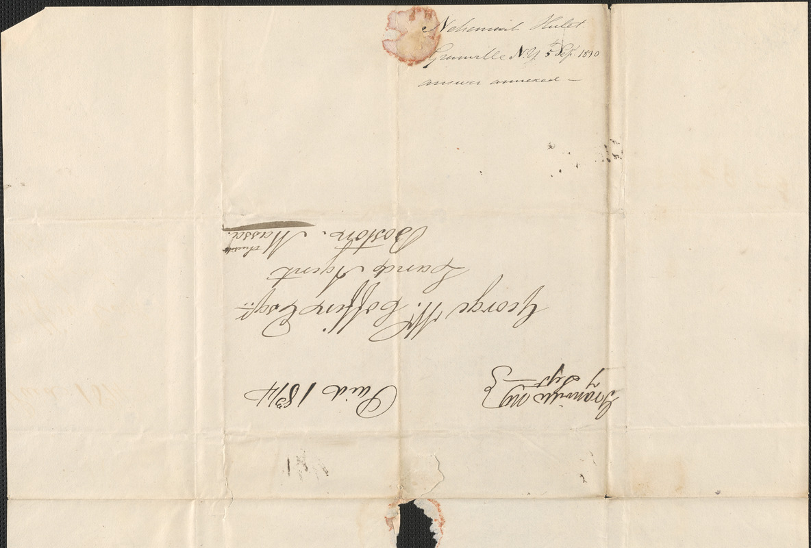 Nehemiah Hulet to George Coffin, 5 September 1830