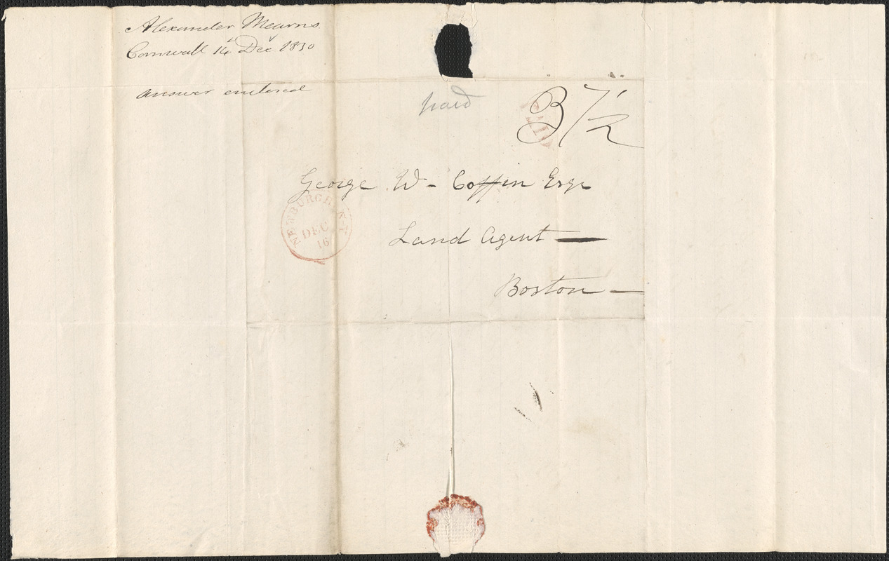 Alexander Mearns to George Coffin, 14 December 1830