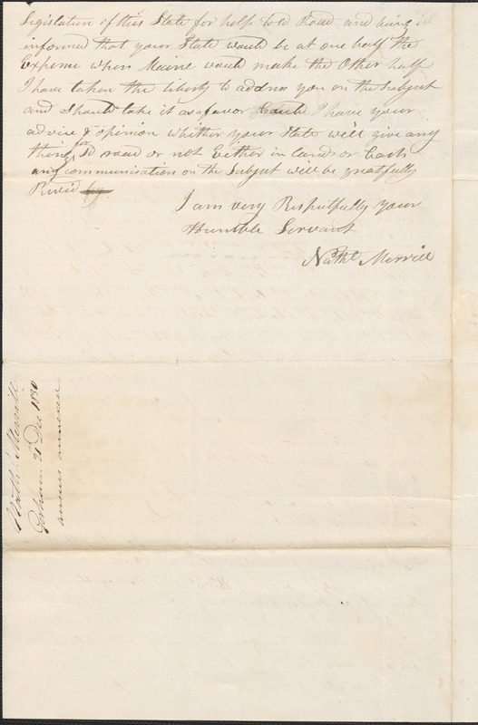 Nathaniel Merrill to George Coffin, 21 December 1830 - Digital Commonwealth