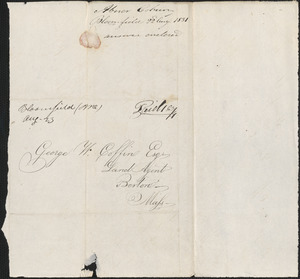 Abner Coburn to George Coffin, 22 August 1831