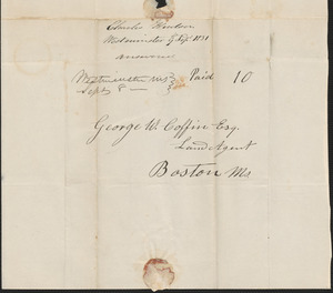 Charles Hudson to George Coffin, 9 September 1831