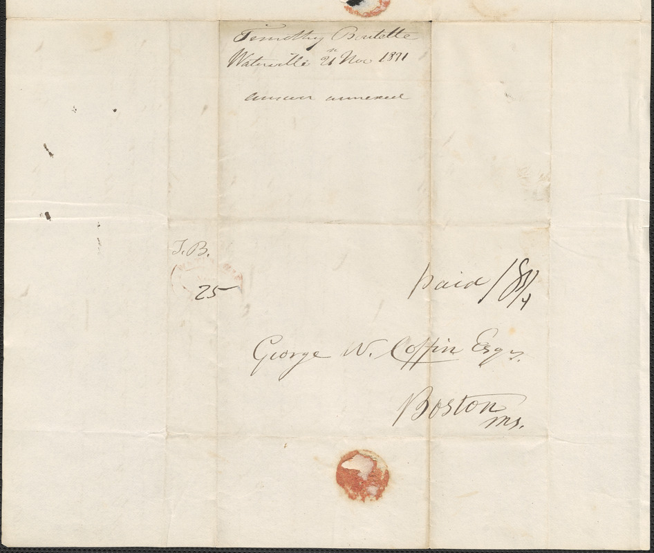 Timothy Boutelle to George Coffin, 21 November 1831 - Digital Commonwealth