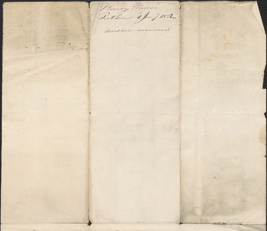 Henry Warren to George Coffin, 1 January 1832