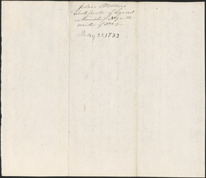 John Webber to George Coffin, 22 May 1832