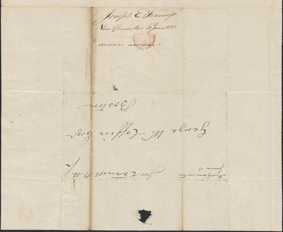 Joseph Foxcroft to George Coffin, 11 June 1832 - Digital Commonwealth