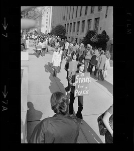 Female students marching in protest against the US invasion into Cambodia and the killing of four Ohio students at Kent State