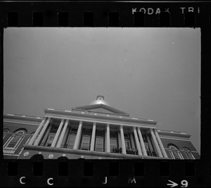 View of the State House during student protests against US march into Cambodia and the killing of four Ohio students at Kent State