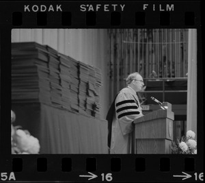 Robert C. Wood , President of UMass speaking at University of Massachusetts Boston commencement ceremony at John B. Hynes Civic Auditorium