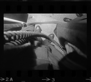 A view of shoes seen on stairs