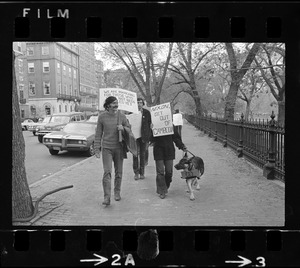 Students marching in protest against the Vietnam War