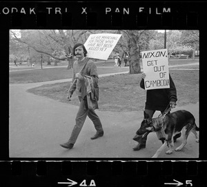 Students marching in Boston Common in protest against the Vietnam War