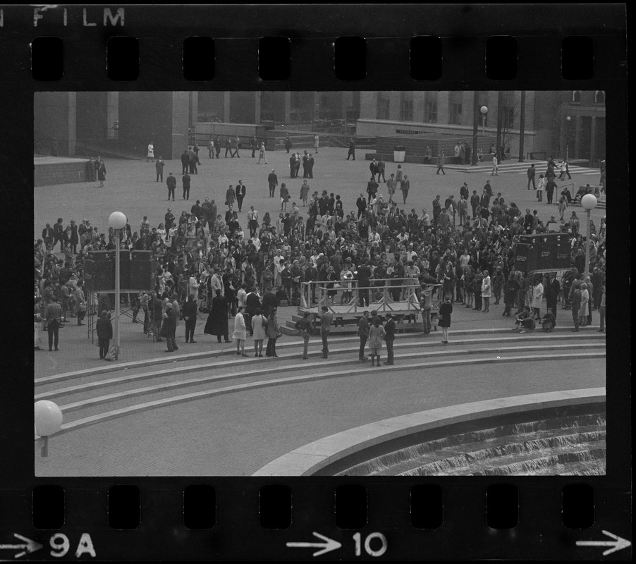 Peace rally of municipal employees, at Boston City Hall Plaza