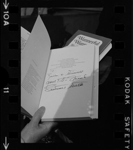 Lawrence Welk's inscription in a copy of his autobiography, "Wunnerful, Wunnerful"