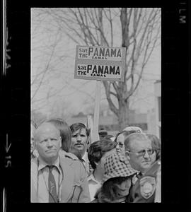 Crowd waiting to see President Gerald Ford in Concord, New Hampshire