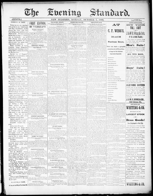 Evening Standard. October 07, 1889 - Digital Commonwealth