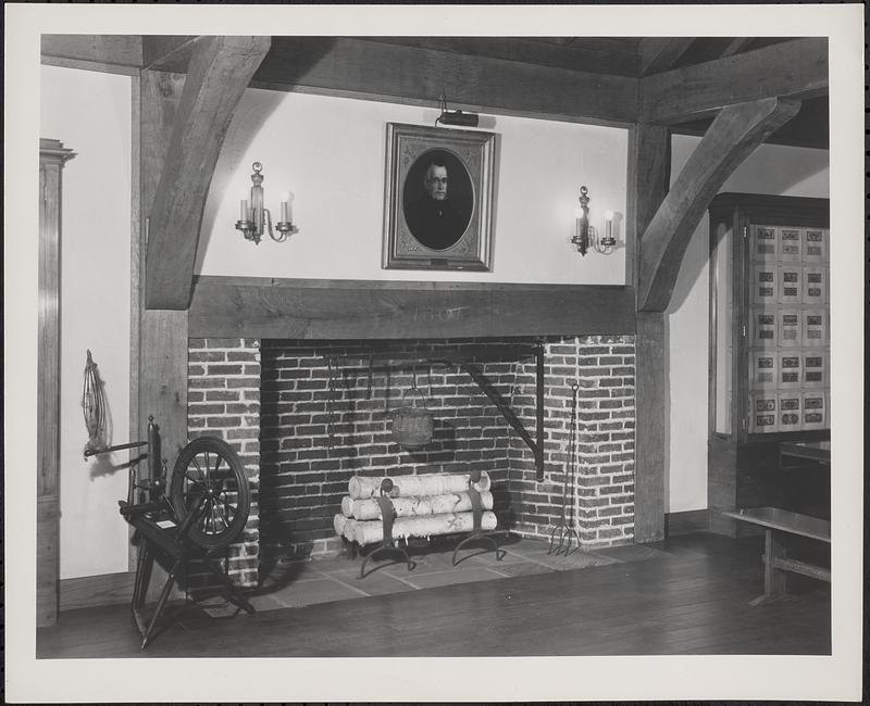 Crane Museum Fireplace and Spinning Wheel