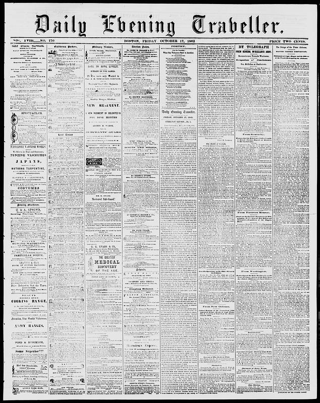 Daily Evening Traveller. October 17, 1862 - Digital Commonwealth