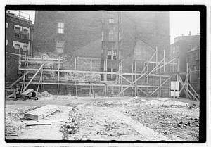 Scaffolding in front of a building