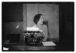 Miss Mabel Goguem typewriter demonstration