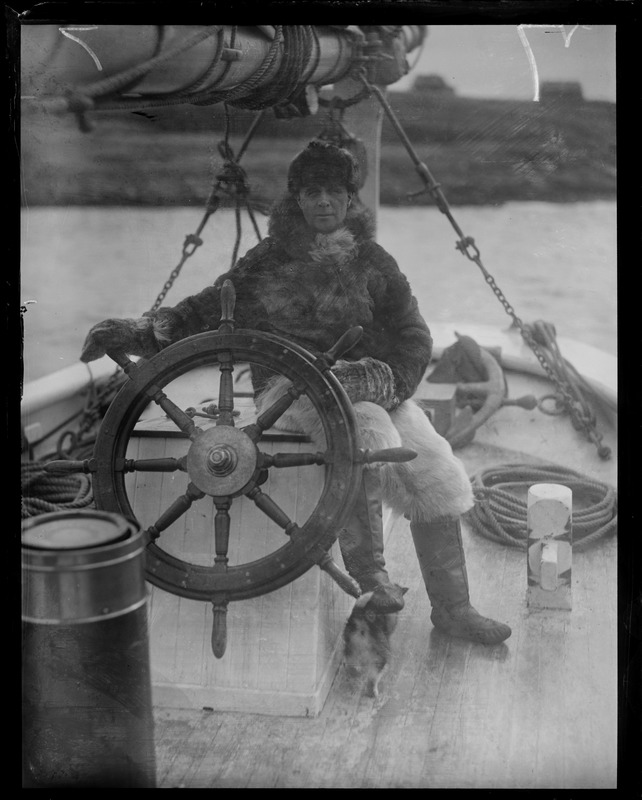 Explorer Donald MacMillan aboard the Bowdoin