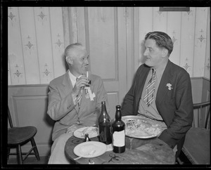 Dr. Ernst Hanfstaengl with Louis A. Shaw. Hitler aide back for 25th reunion of Harvard class of 1909.