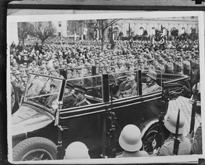 President Von Hindenburg and son on way from Harrison Church to Nicolai Church, 1933