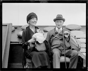 British ambassador Sir Esme Howard and his wife, Lady Howard, aboard the SS Cedric on visit to Boston