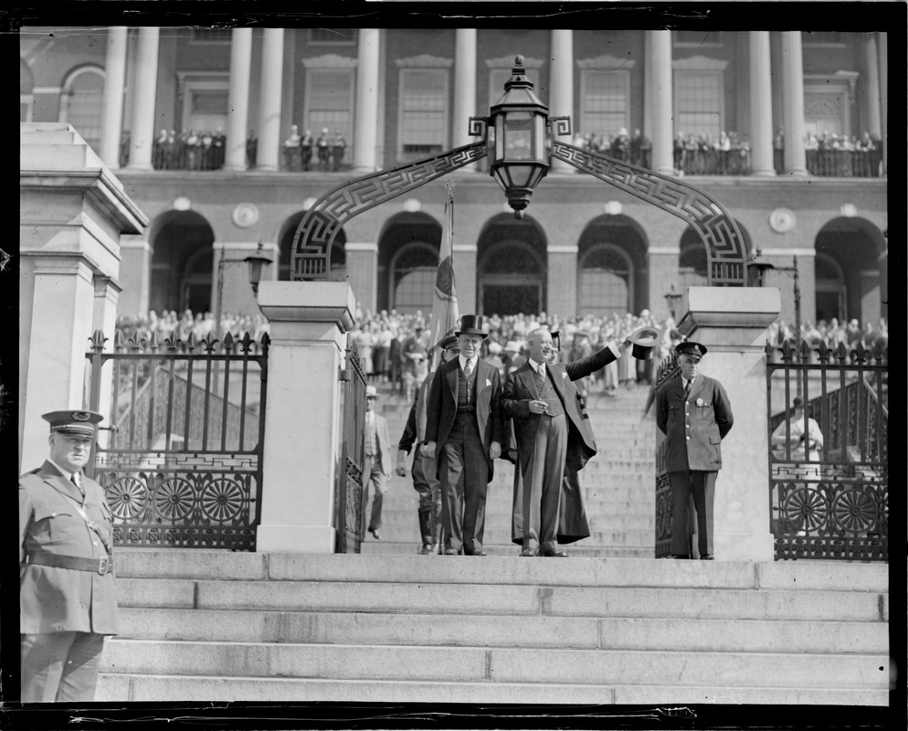 Al Smith leaving the State House, Boston