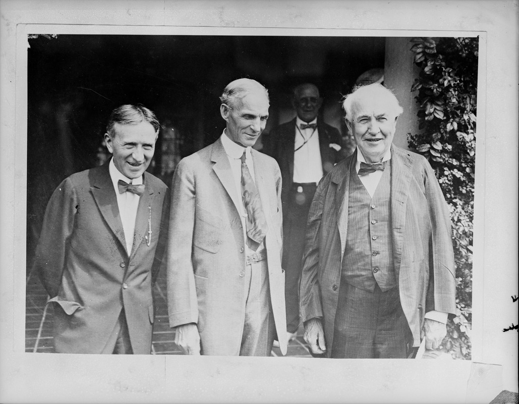Thomas Edison with Harvey Firestone and Henry Ford
