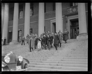 Prince and Princess Takamatsu visit Widener Library at Harvard with Pres. A. Lawrence Lowell