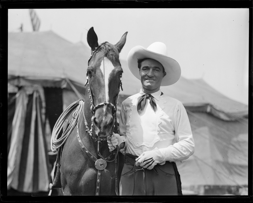 Tom Mix and his horse Tony in Boston