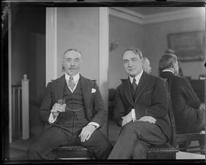 Sir Thomas Beecham and Serge Koussevitzky, two great conductors meet in Boston.