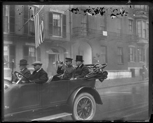 Mayor Peters and the King of Belgium ride through Boston in open car
