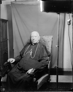 Cardinal O'Connell in his home in Chestnut Hill