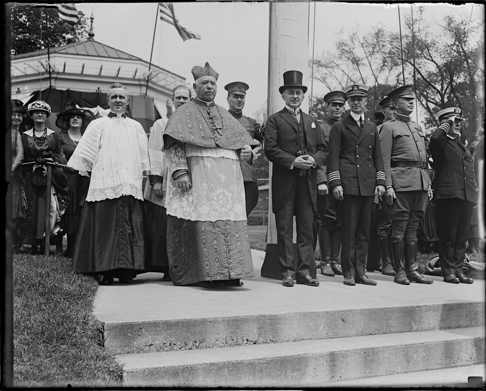 Cardinal O'Connell and Gov. Cox at Charlestown Navy Yard