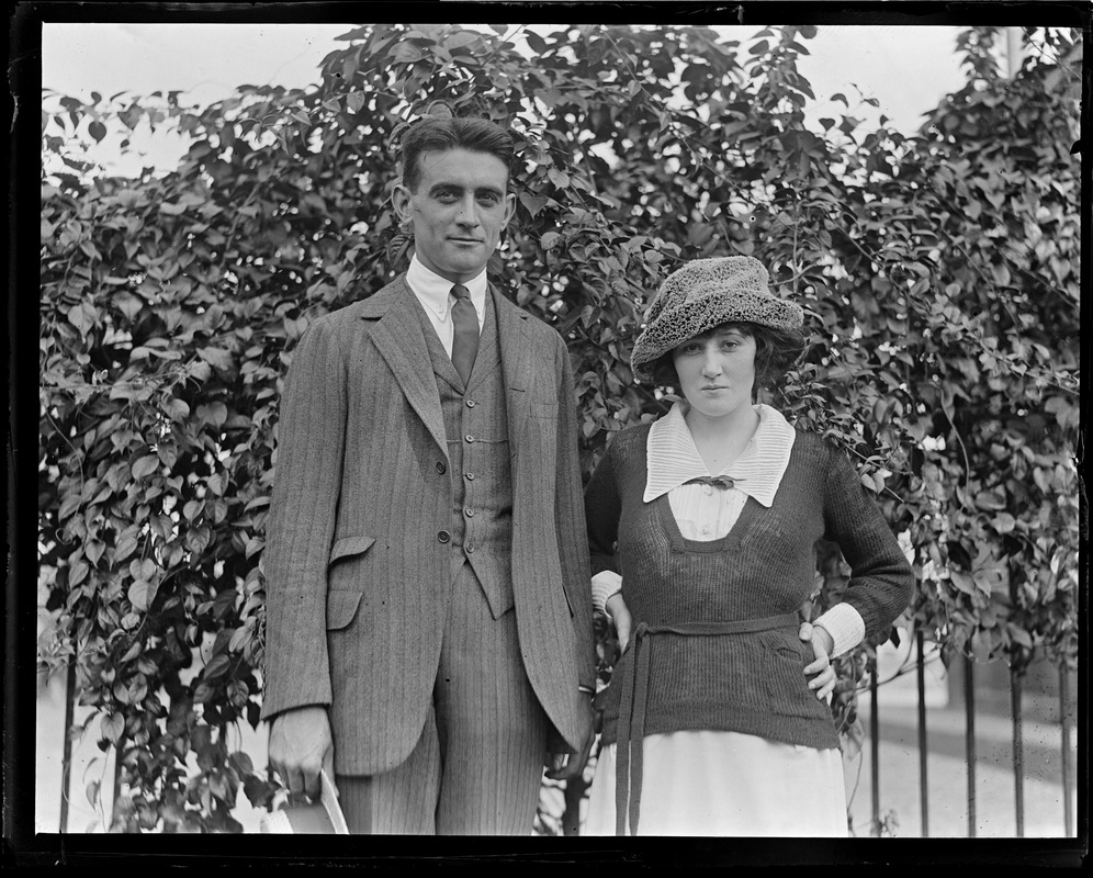 Thomas A. Fitzgerald, son of Honey Fitz, and intended wife, Miss Marion H. Reardon of 59 Bakersfield St., Dorchester. They were married on Sept. 7, 1921.