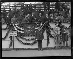 Curley and dignitaries on reviewing stand