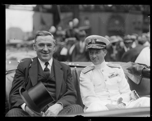 Mayor Curley and Commander Byrd in open car