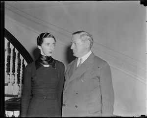 Gov. James Michael Curley with his daughter before her wedding