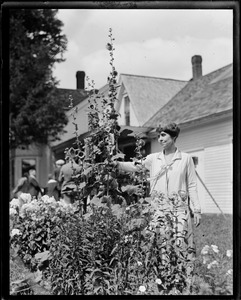 First Lady of the land Mrs. Coolidge in her Plymouth, VT garden
