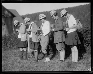 Female photographers taking pictures of Pres. Coolidge in Plymouth, VT