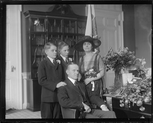 Coolidge, the law and order governor, with his family during police strike