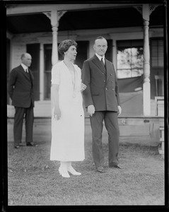 Pres. Coolidge and wife in Plymouth, VT.