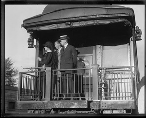 Pres. Coolidge and party on rear of train at Ludlow, VT