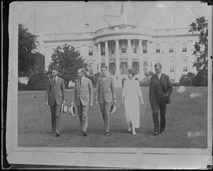 Pres. Coolidge and family on White House lawn