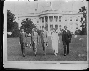 Pres. Coolidge and family on White House lawn