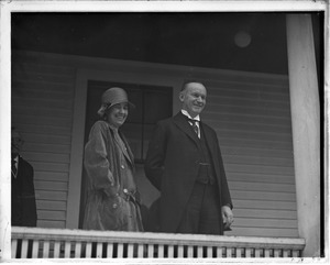 Ex-Pres. Coolidge and wife in Northampton