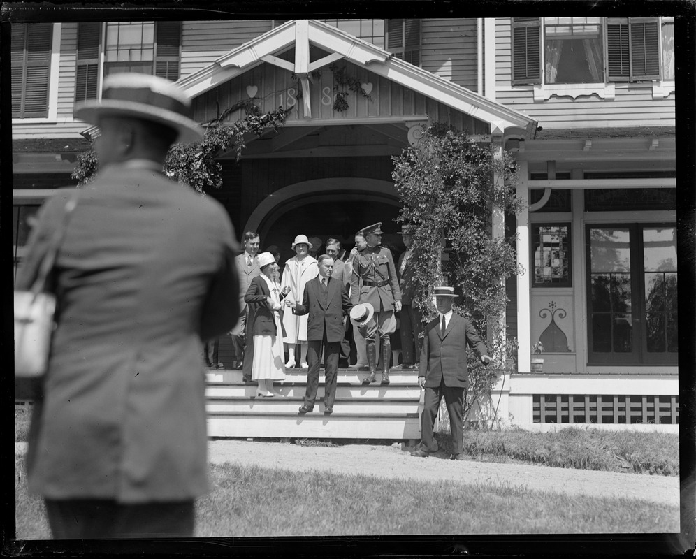Pres. Coolidge and wife in Cohasset
